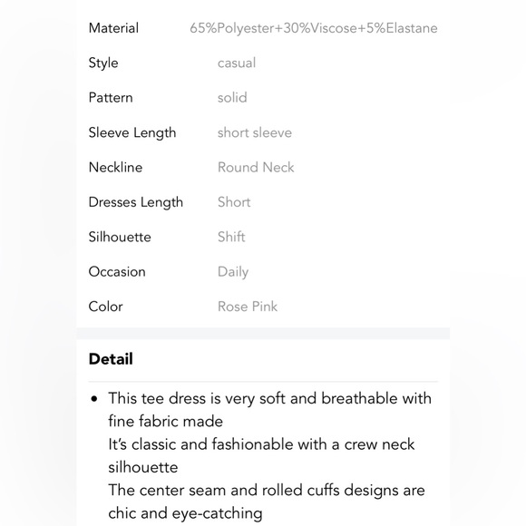 Rose Pink Out Seam Summer Stretch Mini Dress - Picture 7 of 7